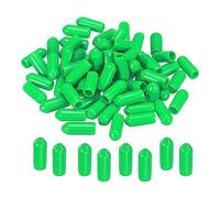 sourcing map 50pcs 5mm Rubber End Caps Cover PVC Vinyl Screw Thread Protector Round Wire Shelf Caps for Screw Bolt Pipe Fence Post, Green