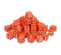 sourcing map 50Pcs 6 Sided Acrylic Dice, 19mm/0.75" Large D6 Opaque Game Dice Bulk for Table Board Games Birthday Theme Party Fun Supply, Red