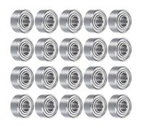 sourcing map 50pcs 682ZZ Miniature Deep Groove Ball Bearings 2x5x2.5mm Double Sealed Bearings for Electric Motor, Home Appliances, Garden Machinery Silver Tone