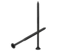 sourcing map 50pcs #6x3-1/8" Phillips Flat Head Sheet Metal Screws, Carbon Steel Cross Drive Self Tapping Wood Screws Chipboard Screw for Sheet Metal, Wood, Black