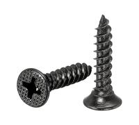 sourcing map 50pcs #7x3/4" Phillips Flat Head Sheet Metal Screws, Carbon Steel Cross Drive Self Tapping Wood Screws Chipboard Screw for Sheet Metal, Wood, Black