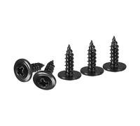 sourcing map 50Pcs #8×1/2" Phillips Head Self Tapping Screws, Carbon Steel Flat Head High-Strength Quick Tapping Screws Wood Screw for Wood, Metal, Plastic, Black