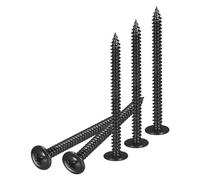 sourcing map 50Pcs #8×2" Phillips Head Self Tapping Screws, Carbon Steel Flat Head High-Strength Quick Tapping Screws Wood Screw for Wood, Metal, Plastic, Black