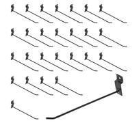 Sourcing Map 50pcs 8 Inch/200mm Metal Slat Wall Hooks, Panel Accessories for Commercial Retail Exhibition, Garage Shop Supermarket (Black)