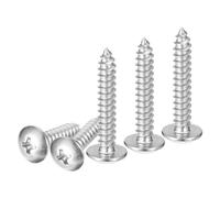 sourcing map 50Pcs #8 x 1" Phillips Head Self Tapping Screws, 304 Stainless Steel Flat Head High-Strength Quick Tapping Screws Wood Screw for Wood, Metal, Plastic, Silver