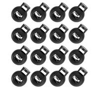 sourcing map 50Pcs 8mm Plastic Cord Locks, Spring Slider Toggles Clip End Stopper Fastener Round Ball Shape for Drawstrings Paracord Shoelace, Black