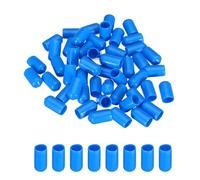 sourcing map 50pcs 8mm Rubber End Caps Cover PVC Vinyl Screw Thread Protector Round Wire Shelf Caps for Screw Bolt Pipe Fence Post, Light Blue