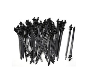 sourcing map 50Pcs 8mm x 175mm Adjustable Plastic Push Mount Loop Cable Ties Zip Wire Fastener Black