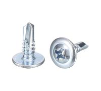 sourcing map 50Pcs #8x1/2" Phillips Head Self Tapping Screws, Carbon Steel Self Drilling Flat Head High-Strength Quick Tapping Screws Wood Screw for Wood, Metal, Plastic, Blue