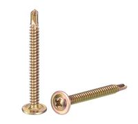 sourcing map 50Pcs #8x1-3/4" Phillips Head Self Tapping Screws, Carbon Steel Self Drilling Flat Head High-Strength Quick Tapping Screws Wood Screw for Wood, Metal, Plastic, Color Zinc