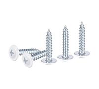 sourcing map 50Pcs #8x3/4" Phillips Head Self Tapping Screws, Carbon Steel Flat Head High Strength Quick Tapping Screws Wood Screw for Wood, Metal, Plastic, White