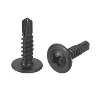 sourcing map 50Pcs #8x5/8" Phillips Head Self Tapping Screws, Carbon Steel Self Drilling Flat Head High-Strength Quick Tapping Screws Wood Screw for Wood, Metal, Plastic, Black