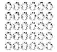 sourcing map 50Pcs 9.6-11.8mm Single Ear Hose Clamps 304 Stainless Steel Polished Stepless Hose Clamp for Automobile Pipe Connections Home Appliance Wiring and Pipes, Silver