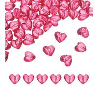 sourcing map 50pcs Acrylic Heart Beads 19x17mm Heart Shape Craft Loose Beads Crystals Gems with Hole for Decoration Making Bracelet Necklace Jewelry Making, Watermelon Red