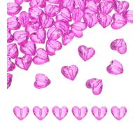 sourcing map 50pcs Acrylic Heart Beads 19x17mm Heart Shape Craft Loose Beads Crystals Gems with Hole for Decoration Making Bracelet Necklace Jewelry Making, Rose Red