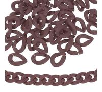 sourcing map 50Pcs Acrylic Linking Chain Rings, 23mm Plastic Quick Link C-Clips Hooks Connectors for Purse Bag Chain, DIY Craft Jewelry Making, Brown