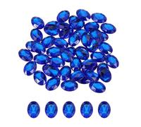 sourcing map 50Pcs Acrylic Oval Gems 13x18 mm Flat Back Artificial Rhinestones for DIY Crafts Bead Wedding Party Face Painting Jewelry Making Blue