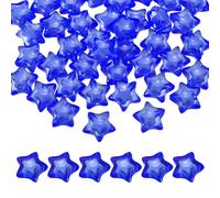 sourcing map 50pcs Acrylic Star Beads, 18mm Star-Shaped Pony Loose Spacer Beads for Friendship Bracelet Necklace Jewelry Making DIY Crafts Party Decoration Supplies, Sapphire Blue
