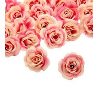 sourcing map 50pcs Artificial Rose Flower Heads,1.2" Silk Fake Roses Heads Mini Roses Artificial Flowers Bulk for DIY Wedding Bouquets Centerpieces Party Home Decorations, Rose Red