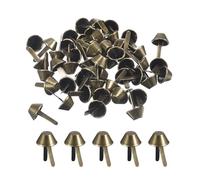 sourcing map 50Pcs Bag Feet Stud Spike, 12mm Purse Cone Studs Flat Metal Spikes Rivet Nailheads Brads Prong Bag Bottom Studs for Handbag Purse Clothing DIY Leather Craft, Bronze