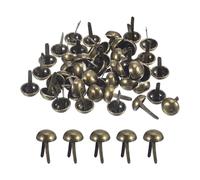 sourcing map 50Pcs Bag Feet Stud Spike, 12mm Round Purse Nailheads Spike Prong Studs Bag Bottom Stud for Handbag Purse Clothing DIY Leather Craft, Bronze