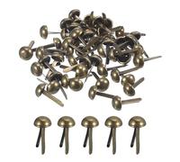 sourcing map 50Pcs Bag Feet Stud Spike, 6mm Round Purse Nailheads Spike Prong Studs Bag Bottom Stud for Handbag Purse Clothing DIY Leather Craft, Bronze