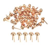 sourcing map 50Pcs Bag Feet Stud Spike, 8mm Round Purse Nailheads Spike Prong Studs Bag Bottom Stud for Handbag Purse Clothing DIY Leather Craft, Rose Gold