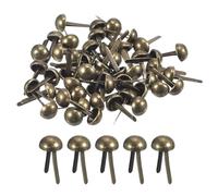 sourcing map 50Pcs Bag Feet Stud Spike, 8mm Round Purse Nailheads Spike Prong Studs Bag Bottom Stud for Handbag Purse Clothing DIY Leather Craft, Bronze