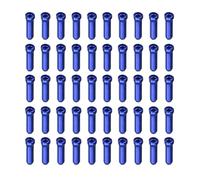 sourcing map 50pcs Bike Cable End Caps Set Aluminum Alloy Cable End Crimps Durable Bike Brake Cable End Tips Kit for Brake Cable Core End Shift Cable Core Tail End Parts Tools, Blue