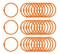 sourcing map 50pcs Binder Rings 1.5 Inch Loose Leaf Binder Ring Metal Book Rings Colorful Loose Leaf Rings for Index Cards Keychain Key Notebook Rings for Home Office, Orange