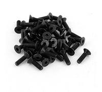 sourcing map 50Pcs Black M3 x 10mm Alloy Steel Hex Socket Flat Head Countersunk Screws Bolts