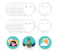 sourcing map 50Pcs Blank Buttons Pin Button Maker Badges Sewing Acrylic Clear 3.11 inch for DIY Crafts Photo, Pin on Clothes, Hats, Bags, Circle Buttons