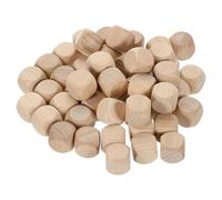 sourcing map 50pcs Blank Wooden Dice, 16mm 5/8 inch Unfinished Wooden Cube Rounded Corners Square Block for DIY Craft Projects