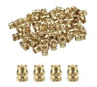 Sourcing Map 50pcs Brass Heat Set Inserts M5x9mm, OD 7mm Knurled Insert Nuts