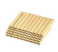 sourcing map 50pcs Brass Round Straight PCB Pillar Female Thread Standoff Spacer M2x3x18mm