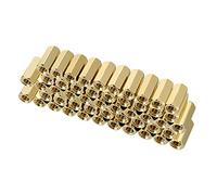 sourcing map 50pcs Brass Straight PCB Pillar Female Thread Hex Standoff Spacer M3x5x10mm