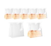 sourcing map 50Pcs Bread Bags for Homemade Bread, 4.3x8.7x8.7 Inches Clear Bakery Bags with Iron Tie Tab Lock Loaf Gift Bags with Baked Foods Packaging