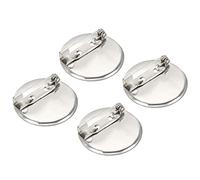 sourcing map 50Pcs Brooch Clasp Pins Disc Base 29mm Blank Trays for ID Badges Name Cards Tags DIY Craft, Silver Tone