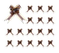 sourcing map 50pcs Brown Pull Bows 5.9 Inches Wide Large Ribbon Gift Bows for Gift Wrapping Gift Baskets Decor Wedding Parties Birthday Florist Packaging and Decoration