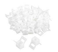 sourcing map 50pcs Cable Tie Base Saddle Type Mount Wire Holder, 13.4x10x10.5mm Wire Clips Organizer Holders Clamps for Electronic Wires Organized, White 0.22" Dia