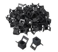 sourcing map 50pcs Cable Tie Base Saddle Type Mount Wire Holder, 13.4x10x10.5mm Wire Clips Organizer Holders Clamps for Electronic Wires Organized, Black 0.22" Dia