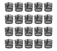 sourcing map 50Pcs Candle Wraps, Laser Cut Votive Candles Holder Wraps for LED Tealight Candles, Tea Light Wrap Lampshade for Elegant Festival Birthday Wedding Party Decoration, Black