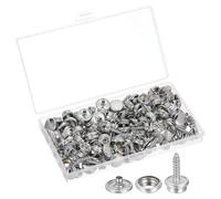 sourcing map 50Pcs Canvas Snap Kit, Fastener Tool Marine Grade Boat Canvas Snaps Heavy Duty Snap for Furniture Canvas Tent Boats, Silver