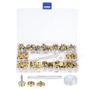 sourcing map 50Pcs Canvas Snap Kit, Fastener Tool Marine Grade Boat Canvas Snaps Heavy Duty Snap for Furniture Canvas Tent Boats, Gold