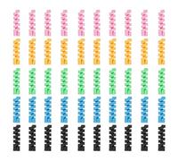 sourcing map 50Pcs Charger Cord Protectors, Flexible Rubber Spiral Cord Protector for Phone Charger Headphone Laptop, Black, Green, Blue, Pink, Yellow