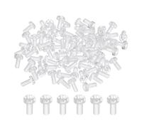sourcing map 50Pcs Clear Acrylic Screws, M2x4mm PC Plastic Phillips Round Head Screw Metric Coarse Thread Bolts for Machine Accessories, Transparent