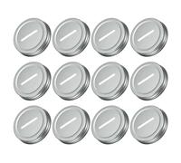 sourcing map 50Pcs Coin Slot Bank Lid for Mason Jar, 70mm/2.76" Regular Mouth Tin Plate Caps Inserts for Canning Jars Cover, (Silver Tone)