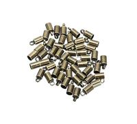 sourcing map 50Pcs Cord End Caps 9mm End Cap Barrel Beads Kumihimo 4.5mm Dia End Caps Brass for Leather Cord, Tassels, Jewelry Making, Bronze