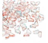 sourcing map 50Pcs Crystal Butterfly Beads, 8 x 15mm Glass Transparent Loose Butterfly Bead Clear Crystal Pendant Charm for DIY Jewelry Making, Dawn Color