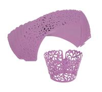 sourcing map 50pcs Cupcake Liners Wrappers Water Droplet Hollow Out Artistic Baking Packaging Disposable Bulk Cups for Wedding Birthday Party Decoration Baking Cake Desserts, Purple